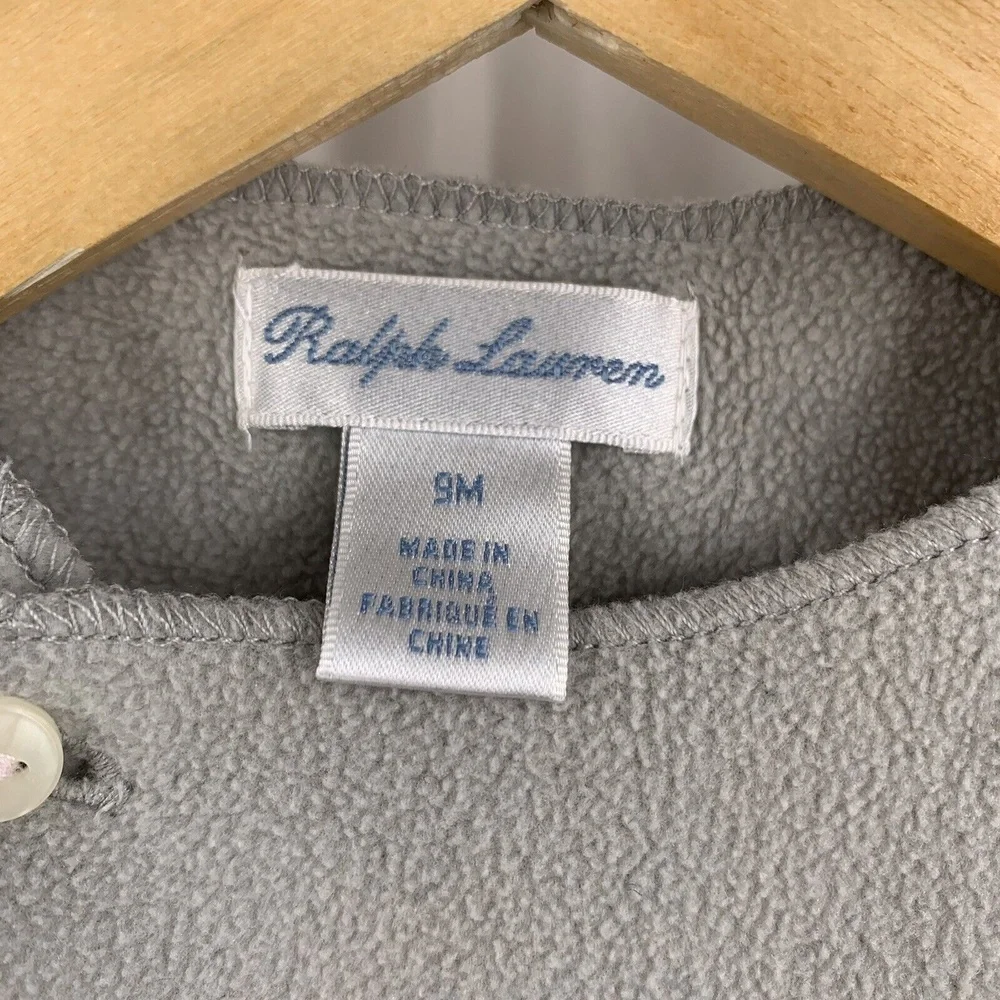 Ralph Lauren‎ Grey Fleece Kimono Style Cardigan 9m